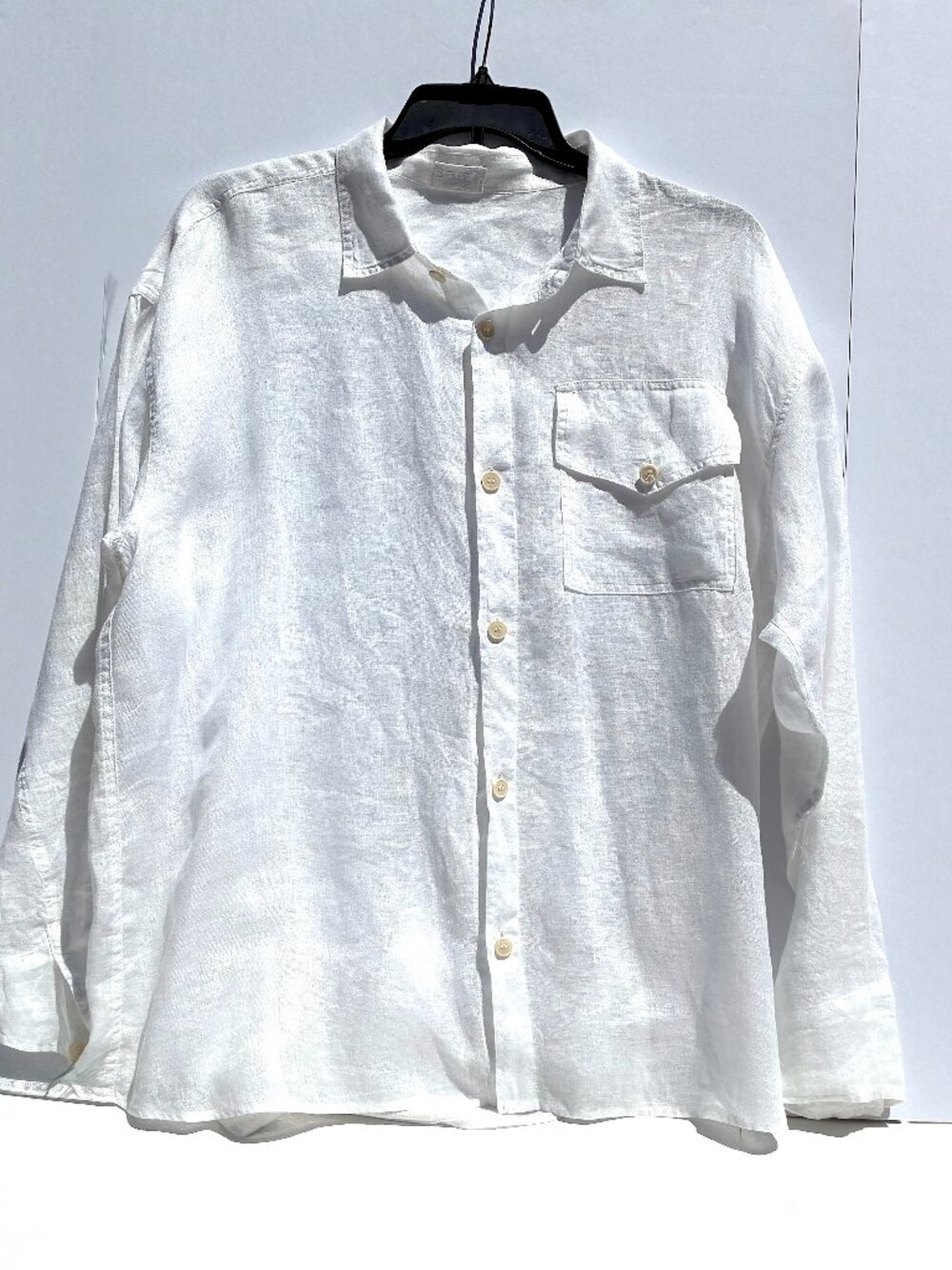 Women’s CP Shades White 100% Linen Long Sleeve Button Up Shirt, XXL - Picture 2 of 13